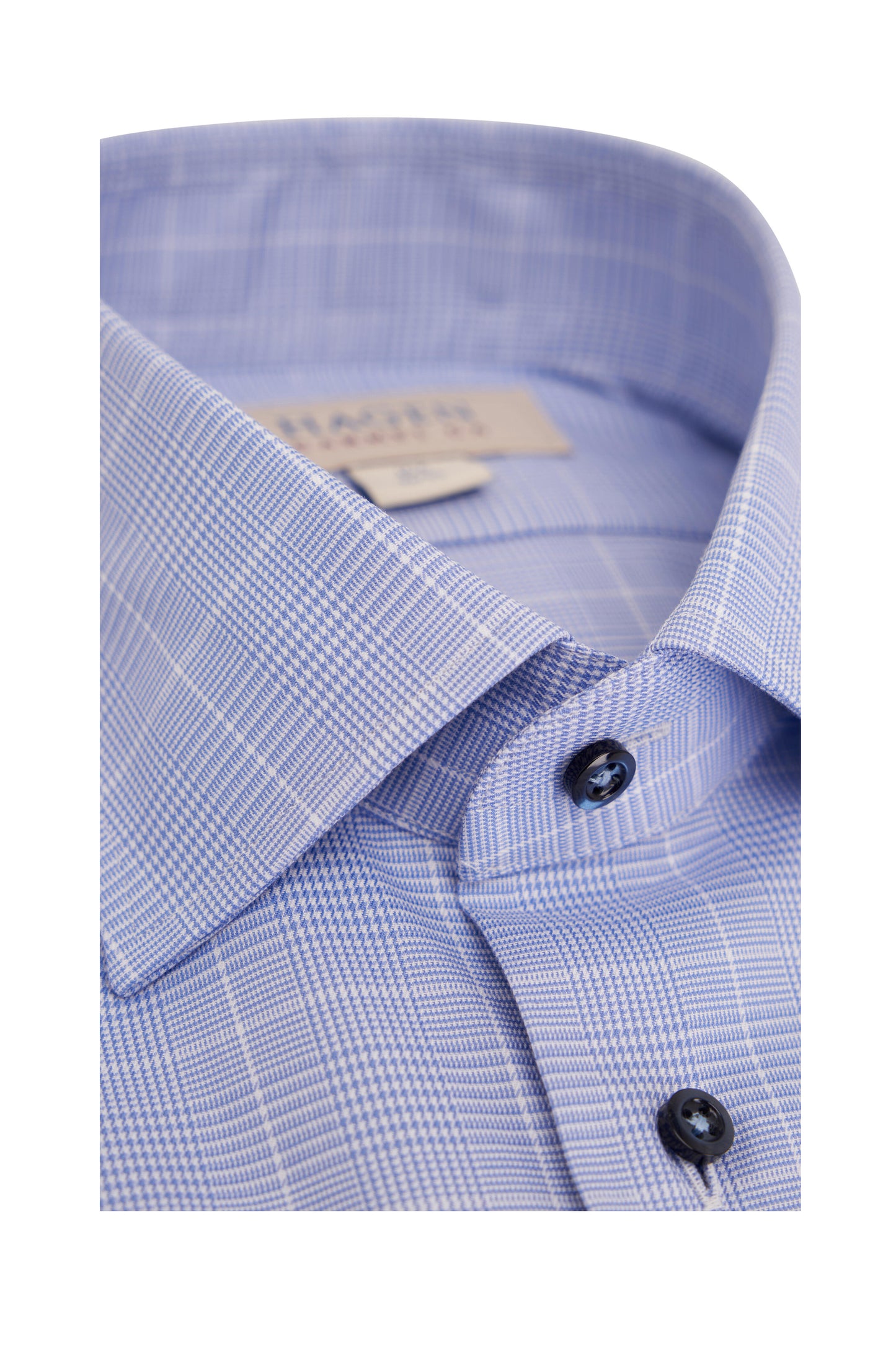 Hagen Blue Prince of Wales Cotton Dress Shirt