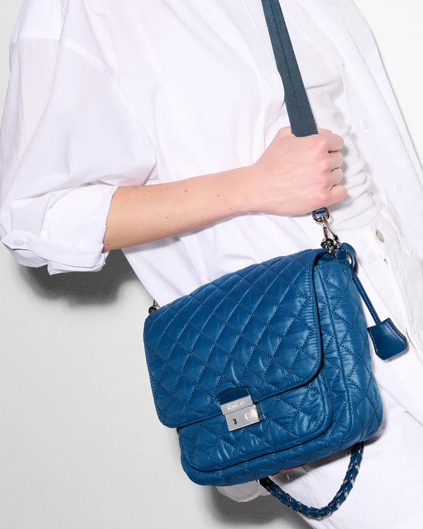 MZ Wallace French Blue Medium Crosby Lock Crossbody