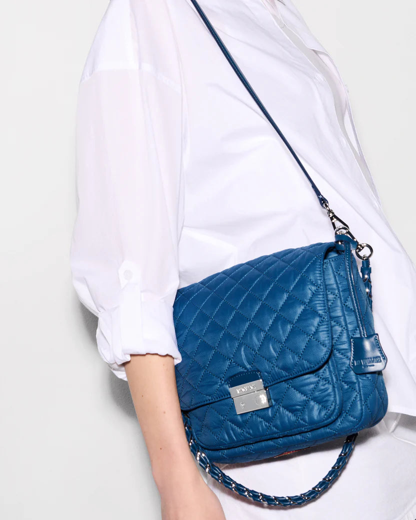 MZ Wallace French Blue Medium Crosby Lock Crossbody