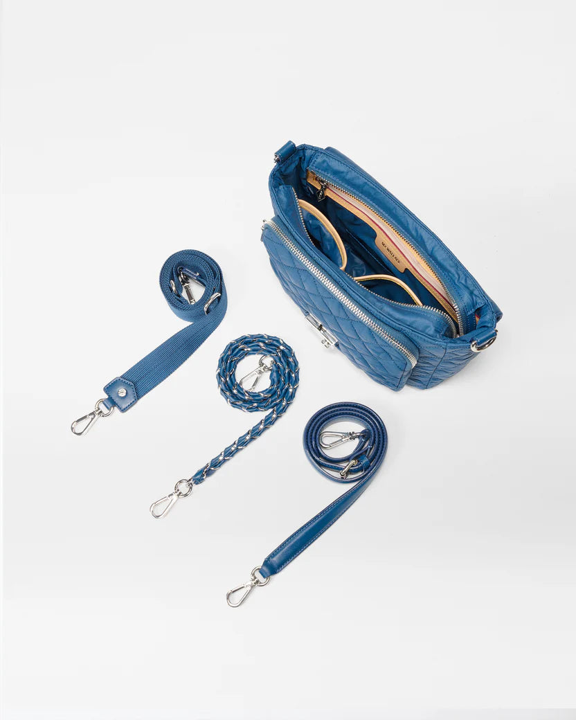 MZ Wallace French Blue Medium Crosby Lock Crossbody