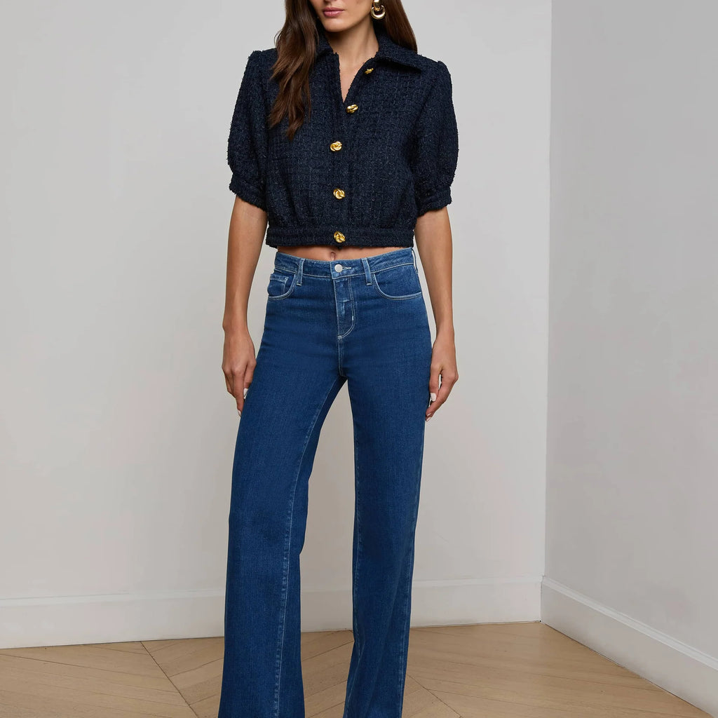 L'Agence Cove Cropped Tweed Jacket