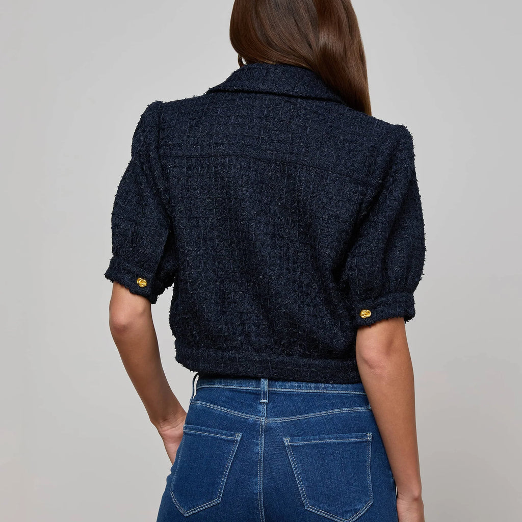 L'Agence Cove Cropped Tweed Jacket