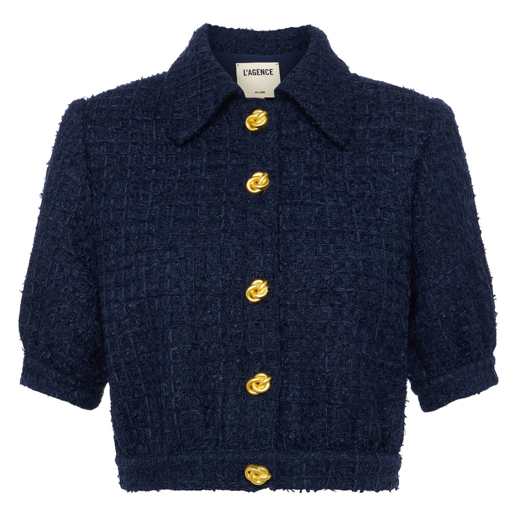 L'Agence Cove Cropped Tweed Jacket