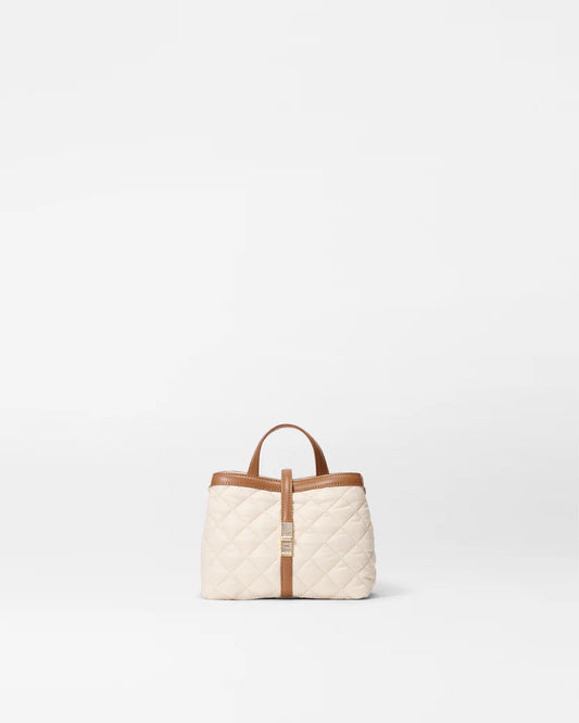 MZ Wallace Sandshell with Brown Mini Astor Top Handle