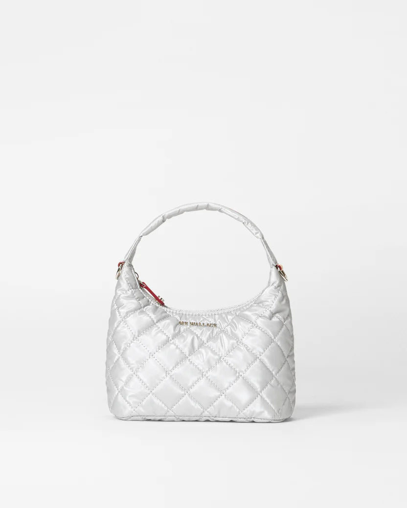 MZ Wallace Oyster Metallic Mini Metro Hobo