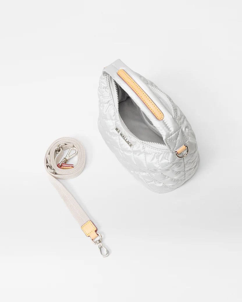 MZ Wallace Oyster Metallic Mini Metro Hobo