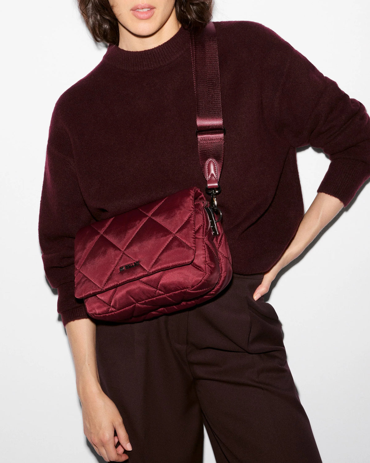 MZ Wallace Claret Madison Flap Crossbody