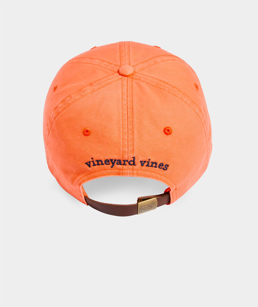 Vineyard Vines Whale Logo Leather Strap Baseball Hat