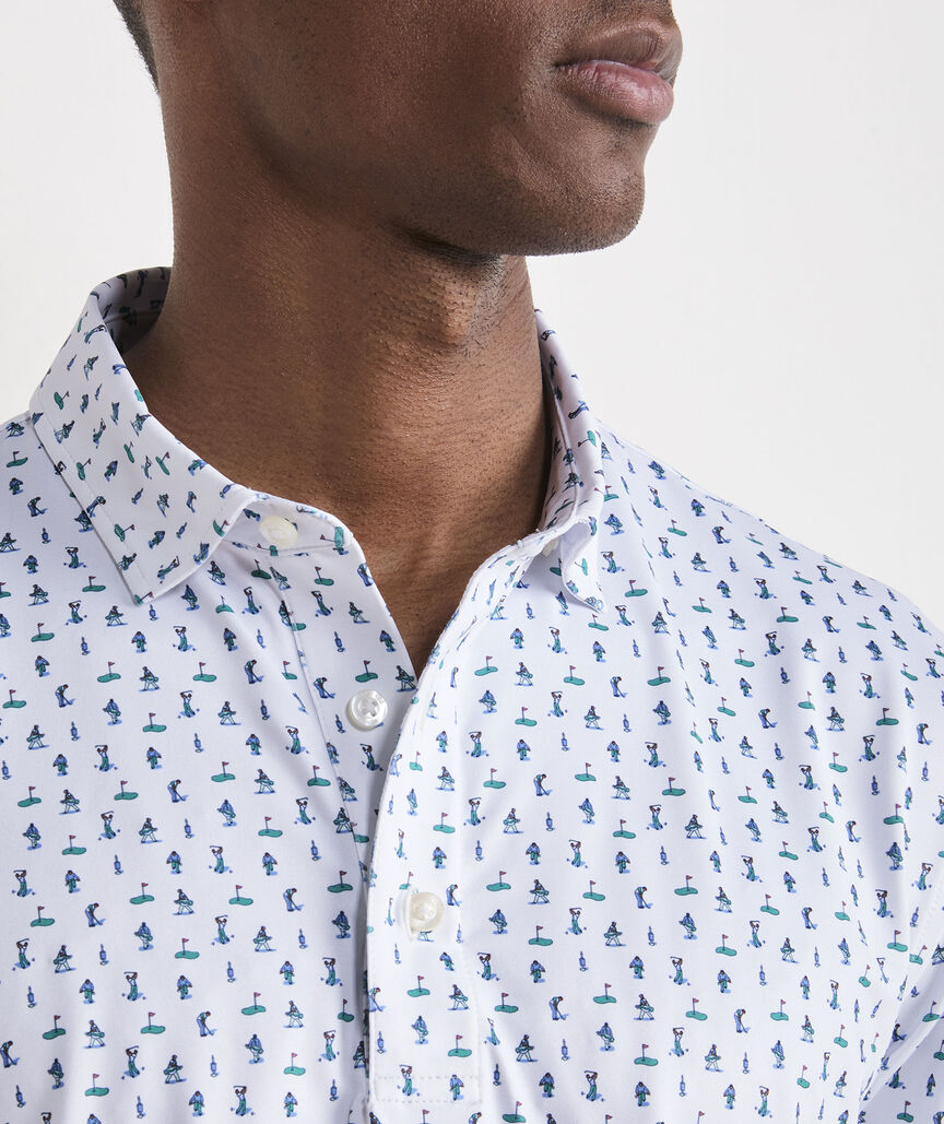 Vineyard Vines Printed Palmero Performance Polo