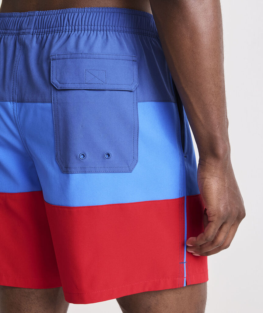 Vineyard Vines 7 Inch Colorblock Piped Chappy Swim Trunks