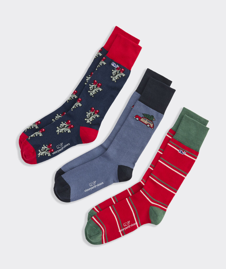 Vineyard Vines Holiday Traditions 3-Pack Socks