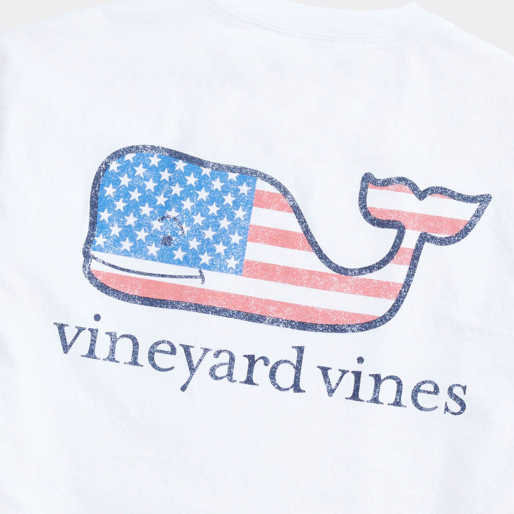 Vineyard Vines Flag Whale Short Sleeve Pocket Tee