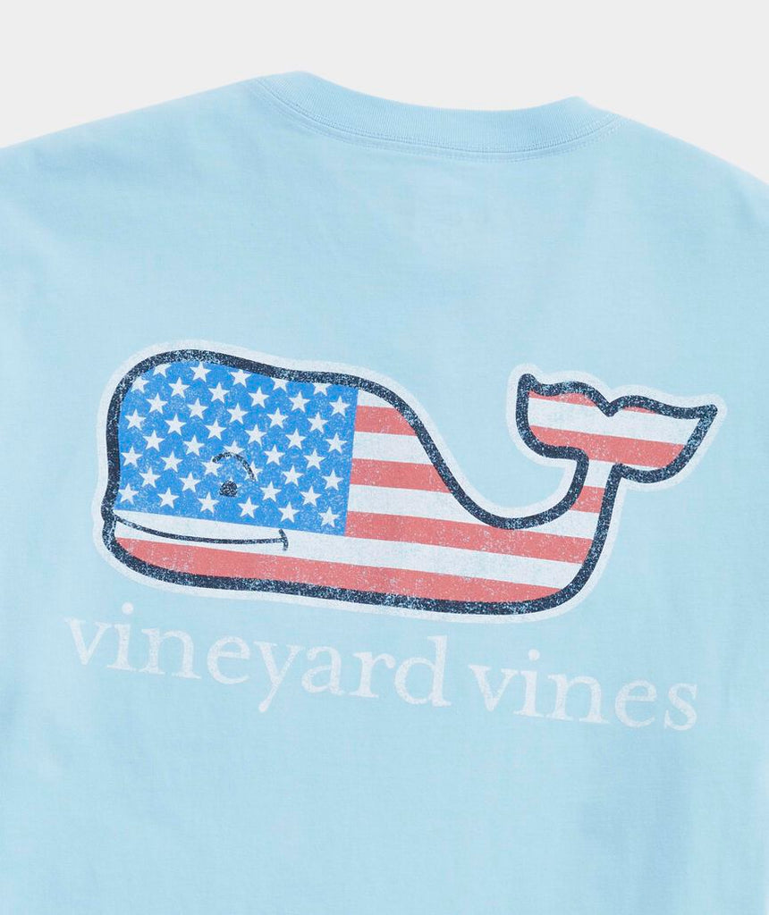 Vineyard Vines Flag Whale Short Sleeve Pocket Tee