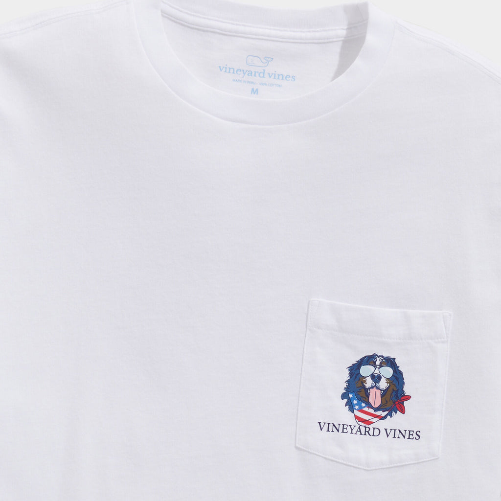 Vineyard Vines USA Flag Mountain Dog Short-Sleeve Pocket Tee