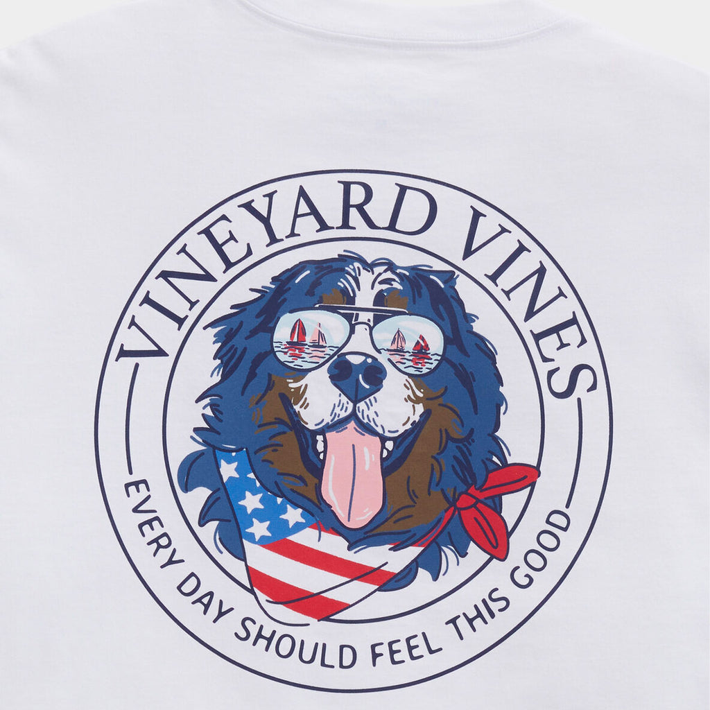Vineyard Vines USA Flag Mountain Dog Short-Sleeve Pocket Tee