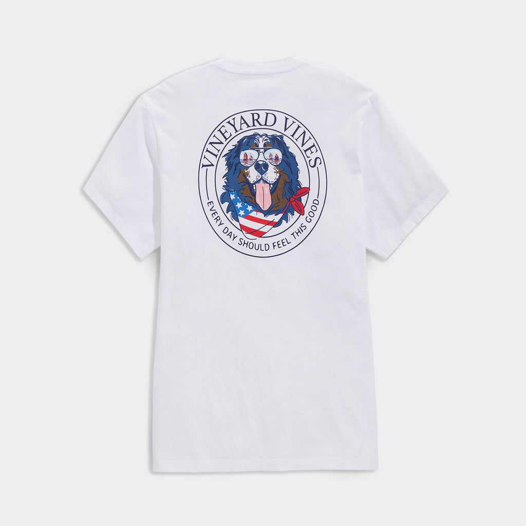 Vineyard Vines USA Flag Mountain Dog Short-Sleeve Pocket Tee
