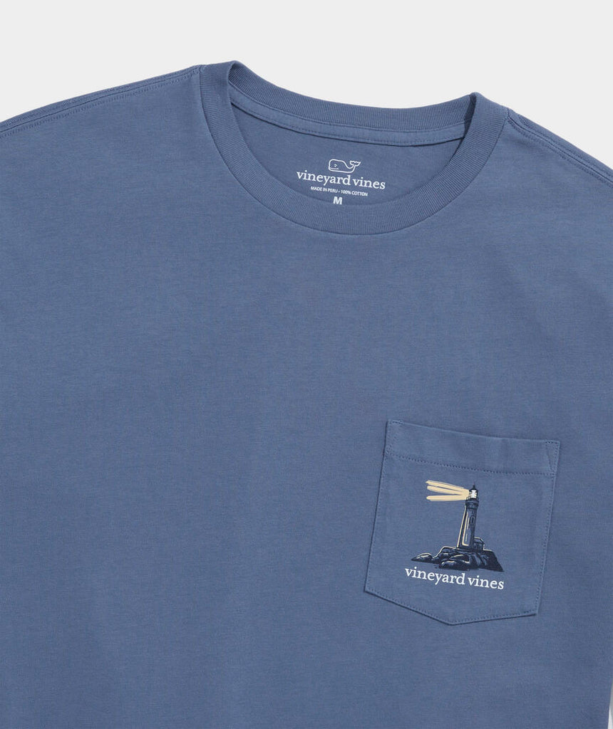Vineyard Vines Lighthouse At Dusk Long-Sleeve Pocket Tee