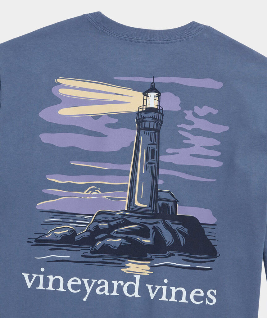 Vineyard Vines Lighthouse At Dusk Long-Sleeve Pocket Tee