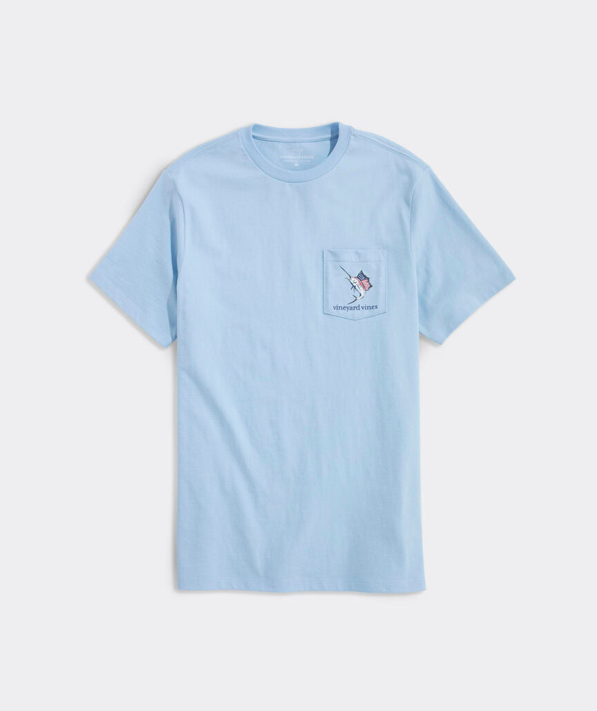 Vineyard Vines USA Marlin Fishing Short-Sleeve Pocket Tee