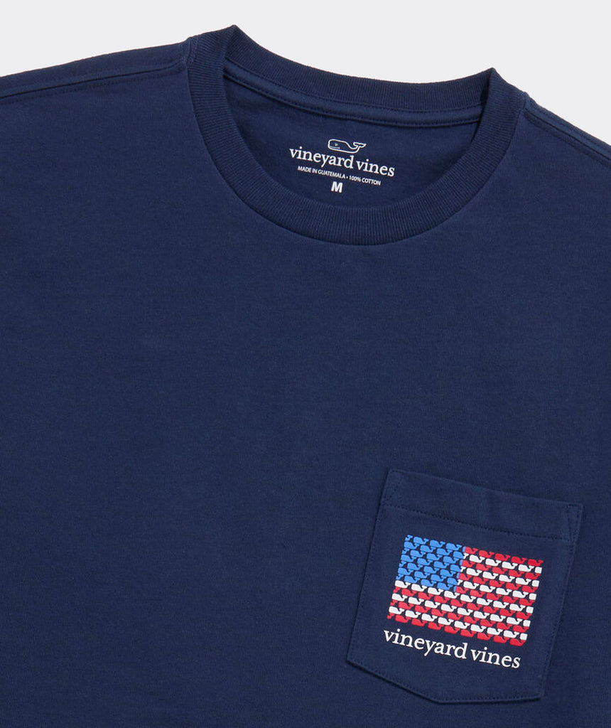 Vineyard Vines Micro Whale American Flag Short-Sleeve Pocket Tee
