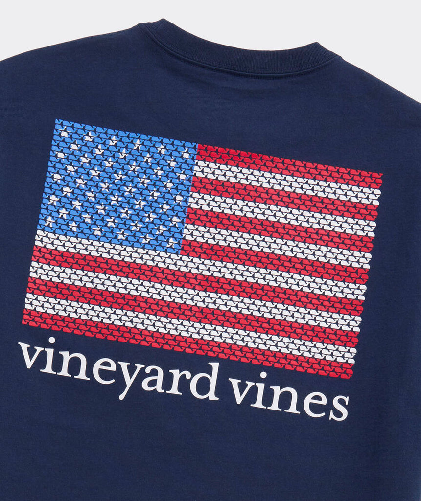 Vineyard Vines Micro Whale American Flag Short-Sleeve Pocket Tee