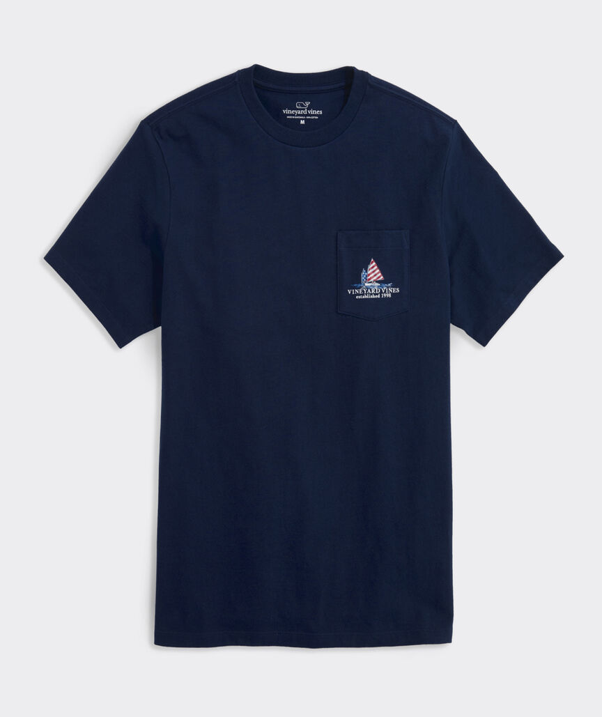 Vineyard Vines Americana Sails Short-Sleeve Pocket Tee