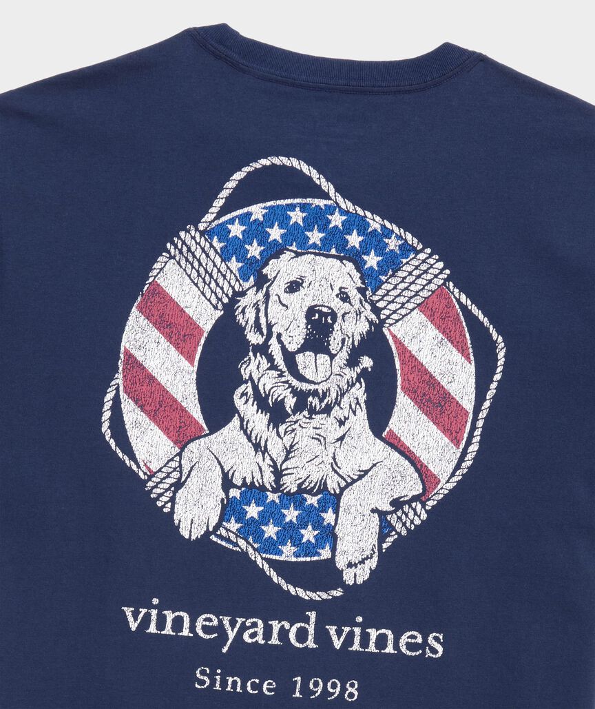 Vineyard Vines USA Dog Life Ring Short-Sleeve Pocket Tee