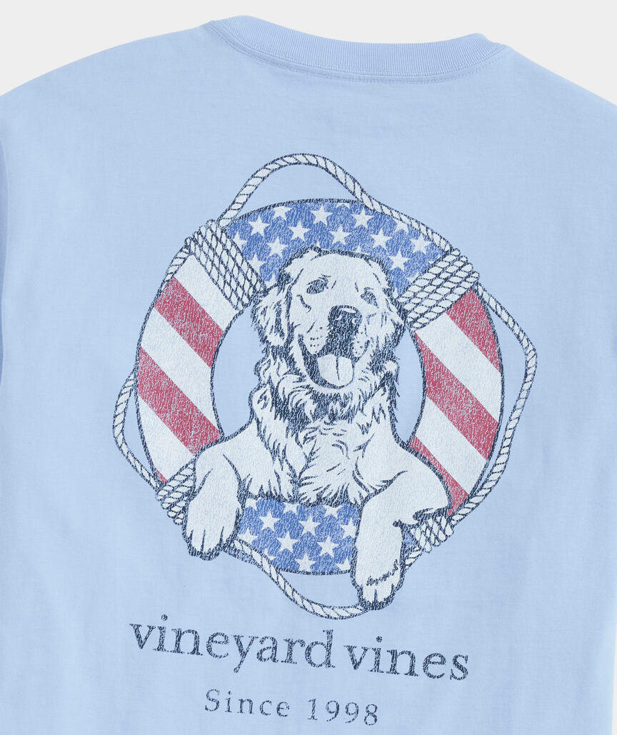 Vineyard Vines USA Dog Life Ring Short-Sleeve Pocket Tee