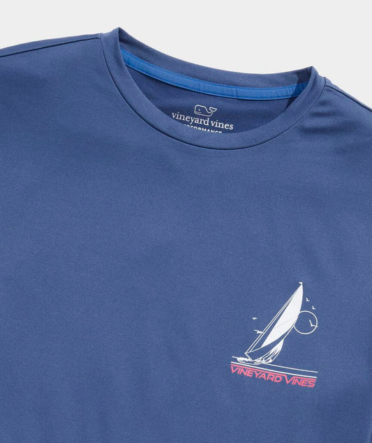 Vineyard Vines Retro Sailboat Short-Sleeve Performance Harbor Tee