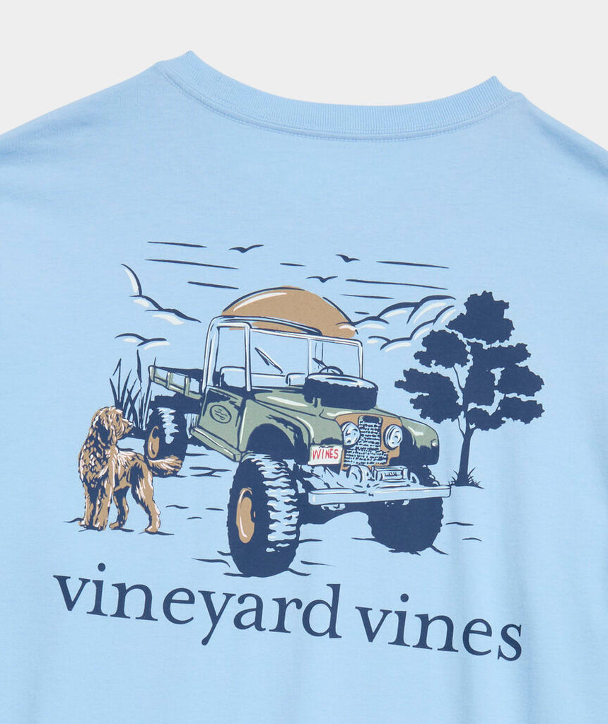 Vineyard Vines Autumn Truck & Dog Long-Sleeve Pocket Tee