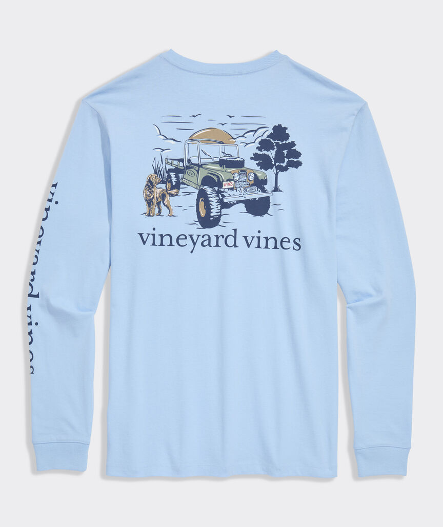 Vineyard Vines Autumn Truck & Dog Long-Sleeve Pocket Tee