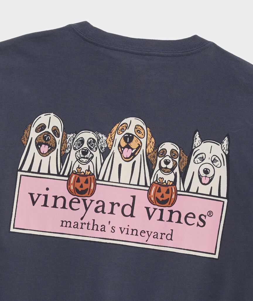 Vineyard Vines Ghost Pups Logo Box Long-Sleeve Pocket Tee