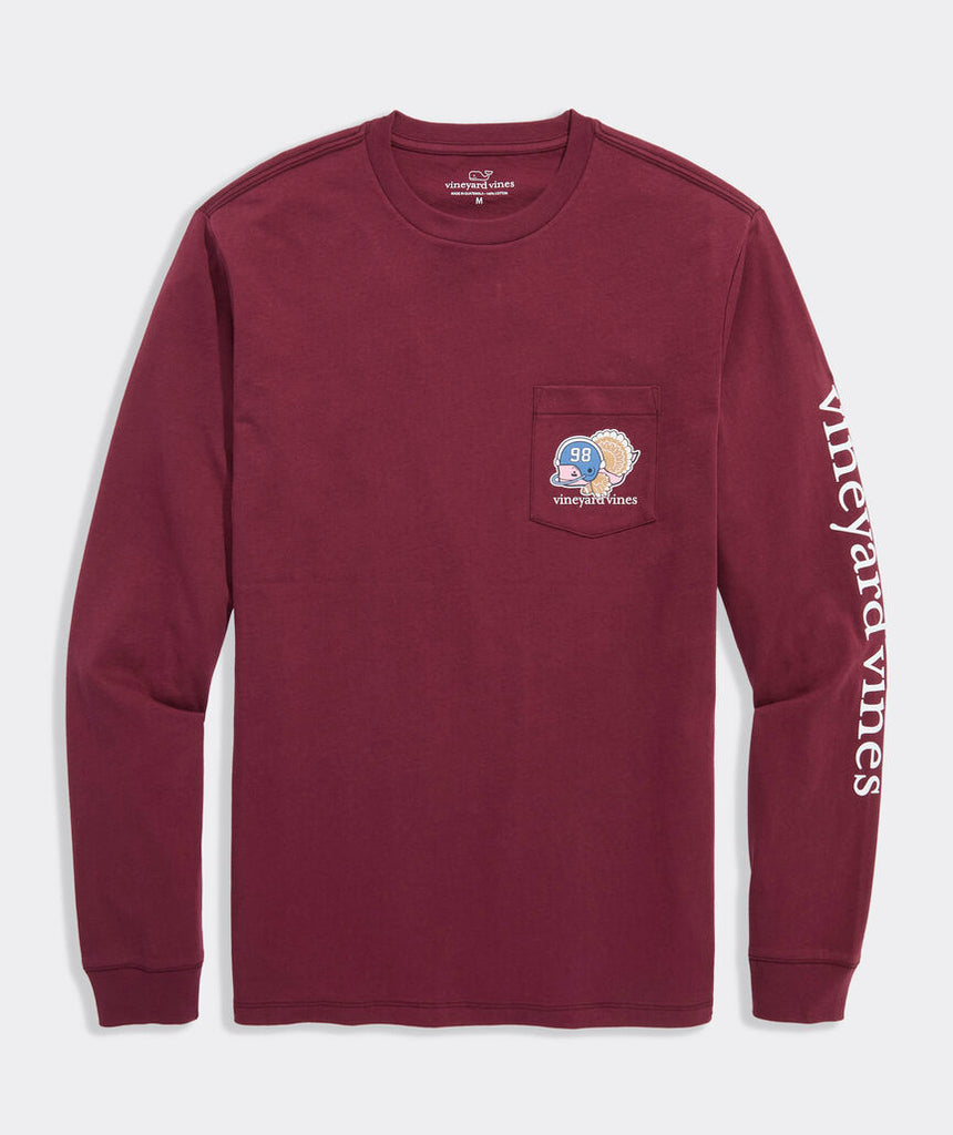 Vineyard Vines Football Turkey Whale Long-Sleeve Pocket Tee