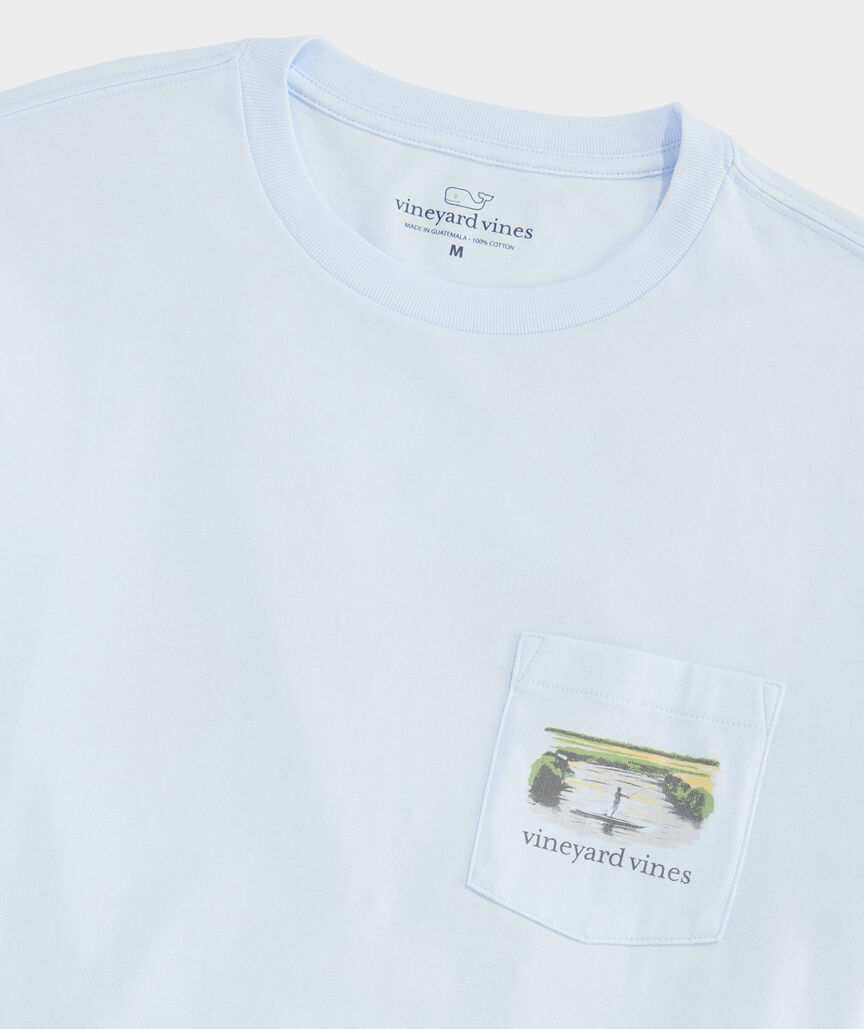 Vineyard Vines Flats Watercolor Scenic Long-Sleeve Pocket Tee