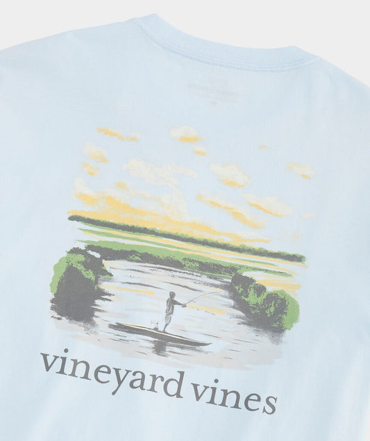 Vineyard Vines Flats Watercolor Scenic Long-Sleeve Pocket Tee