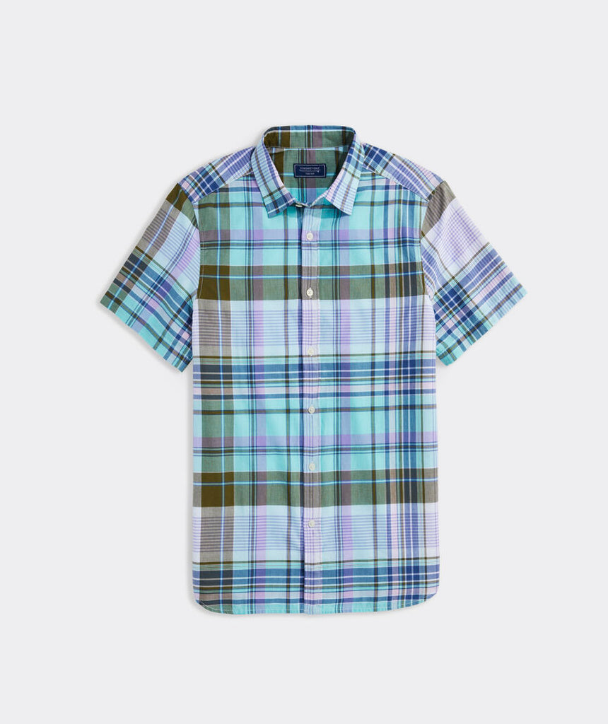 Vineyard Vines Cotton Madras Short-Sleeve Plaid Shirt