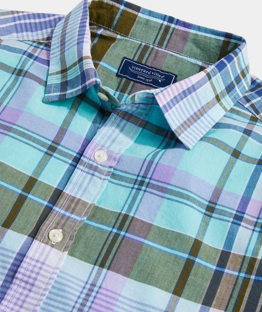 Vineyard Vines Cotton Madras Short-Sleeve Plaid Shirt