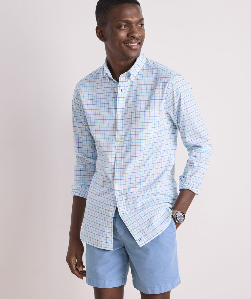 Vineyard Vines Moorings Tattersall Performance Cotton Shirt