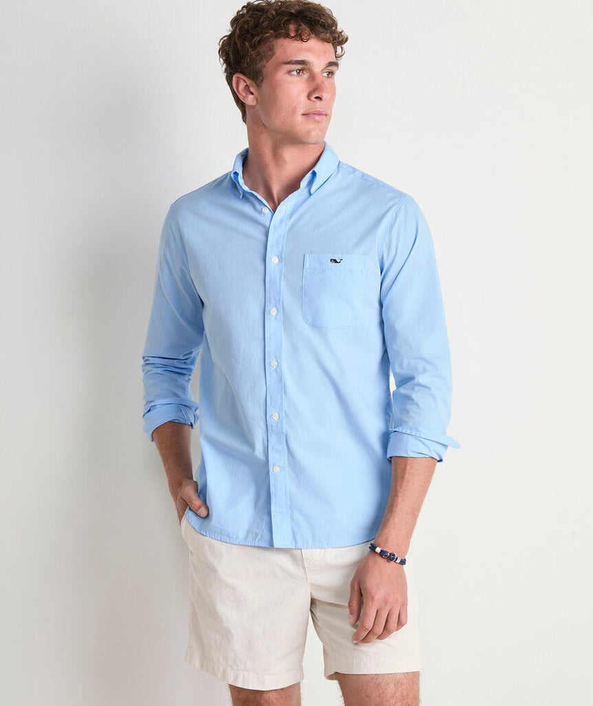 Vineyard Vines Shoreline Solid Perfect Wash Poplin Shirt