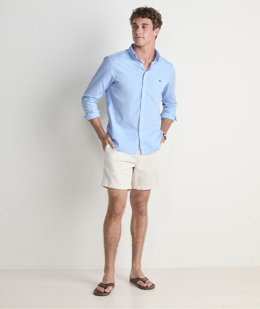 Vineyard Vines Shoreline Solid Perfect Wash Poplin Shirt