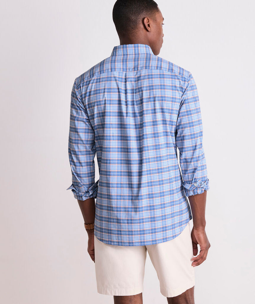 Vineyard Vines Plumeria Plaid Performance Cotton Shirt