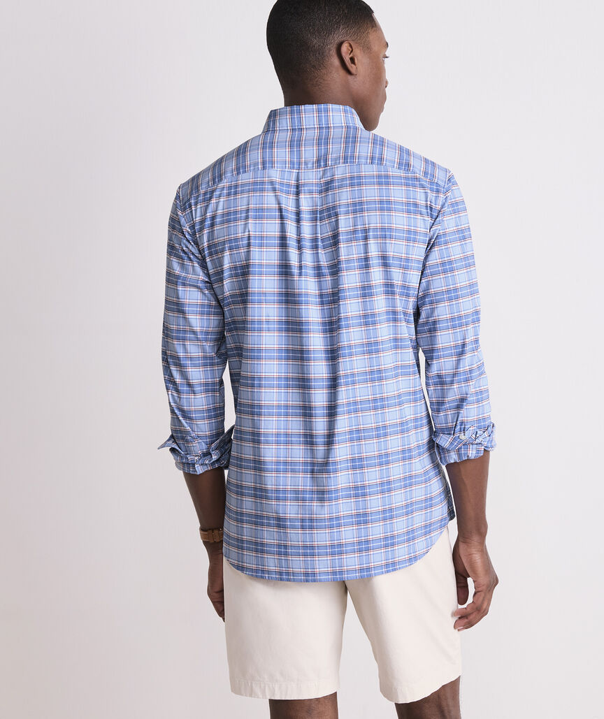 Vineyard Vines Plumeria Plaid Performance Cotton Shirt