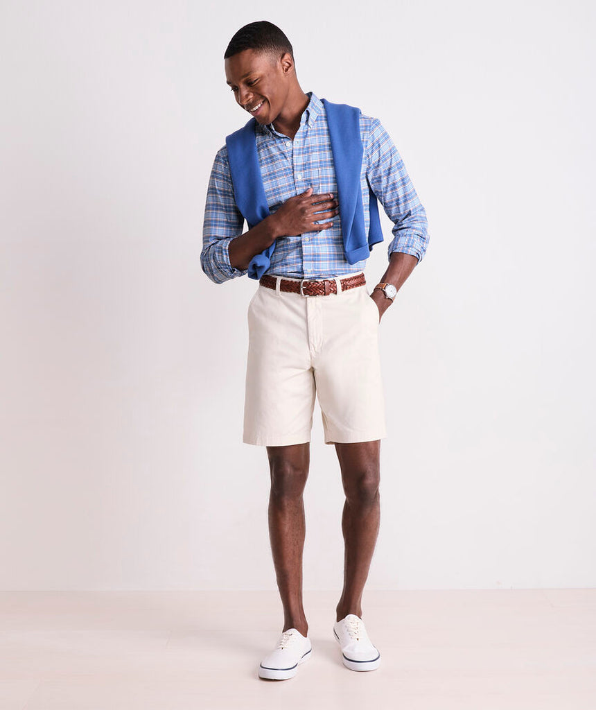 Vineyard Vines Plumeria Plaid Performance Cotton Shirt