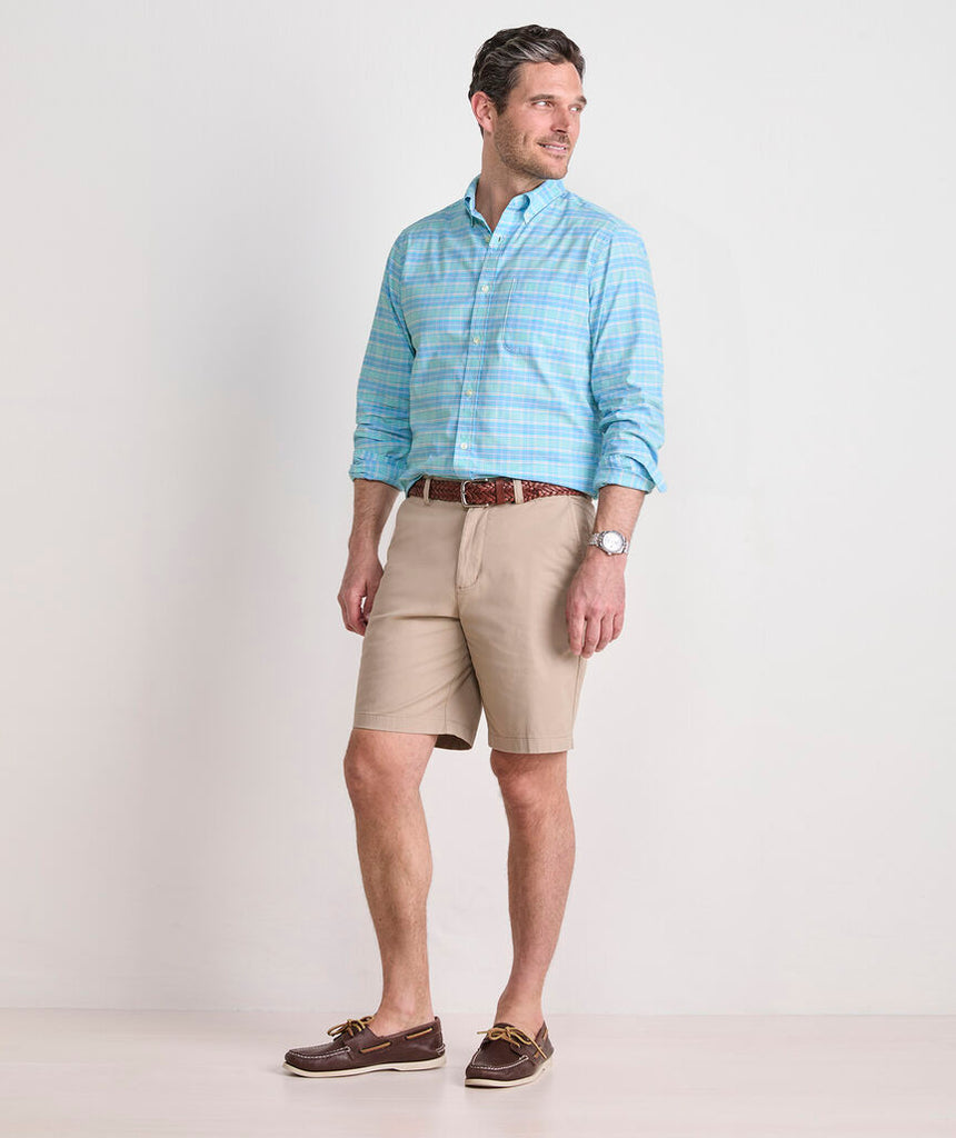 Vineyard Vines Plumeria Plaid Performance Cotton Shirt