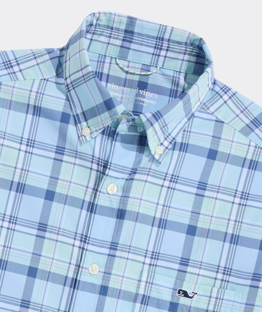 Vineyard Vines Leverick Plaid Featherweight Performance Short-Sleeve Shirt