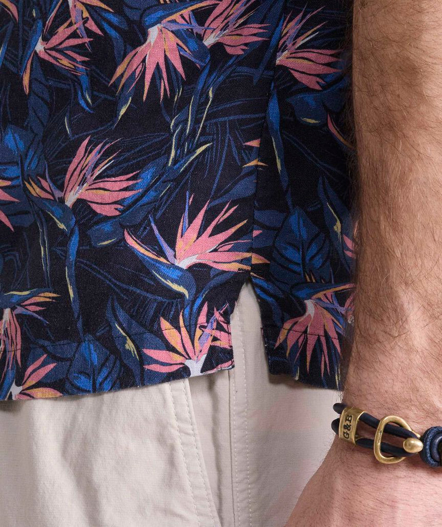 Vineyard Vines Birds of Paradise Linen Blend Short-Sleeve Cabana Shirt