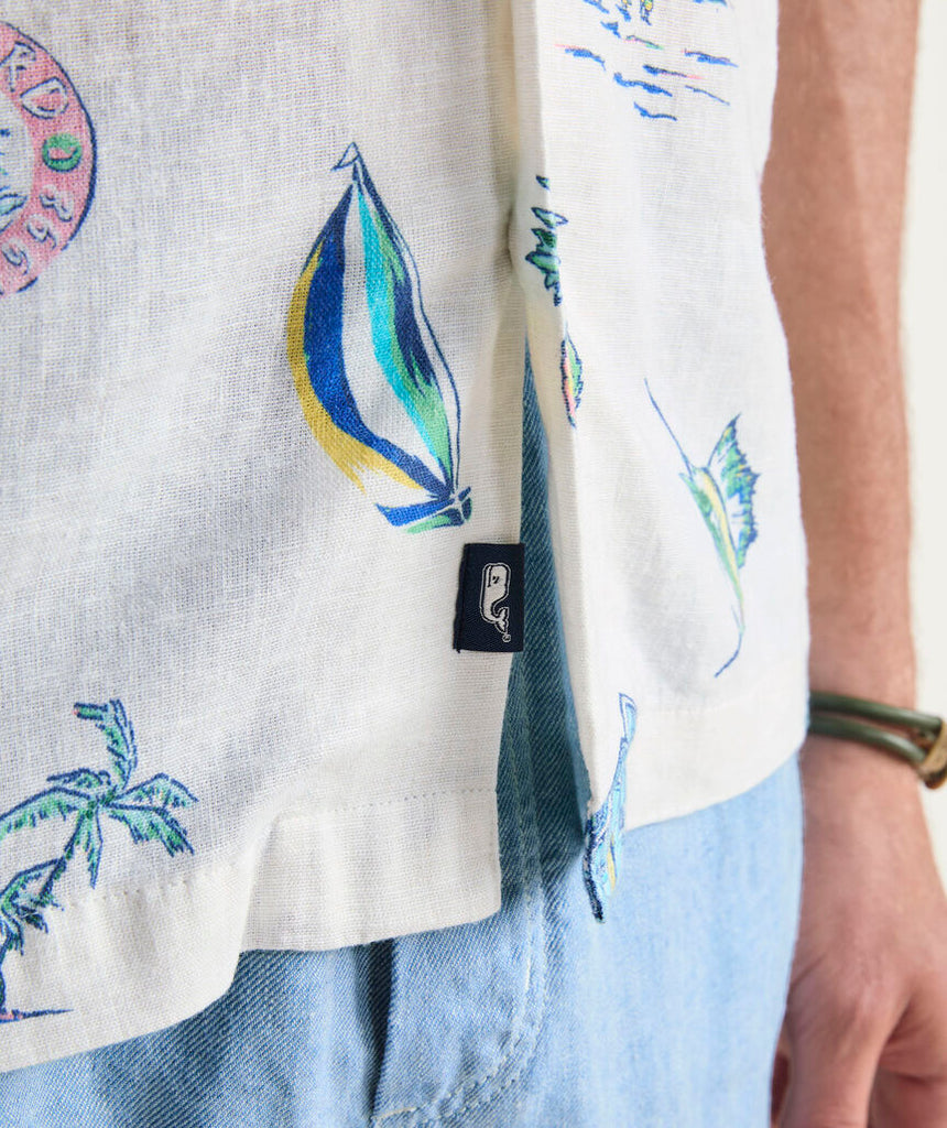Vineyard Vines Gasparilla Icons Linen Blend Short-Sleeve Shirt