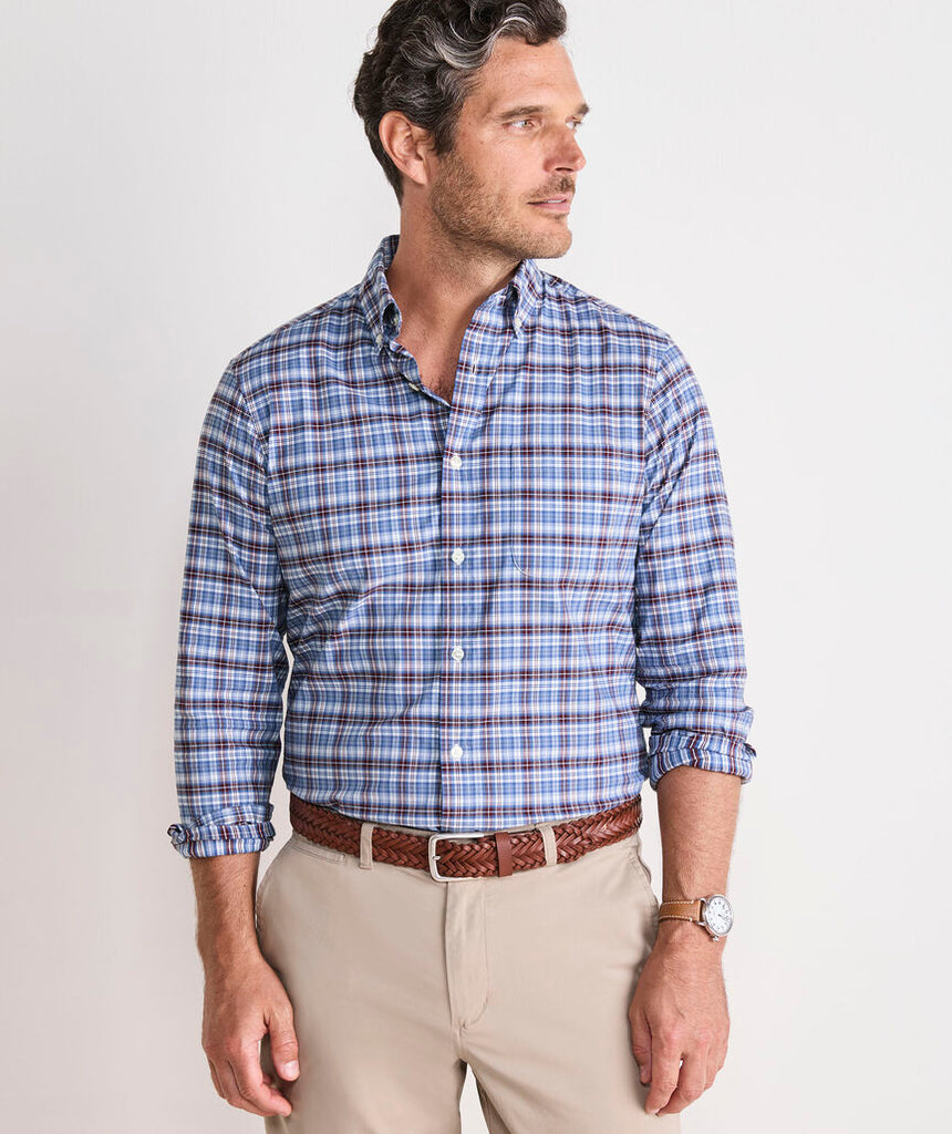 Vineyard Vines Faraway Plaid Performance Cotton Shirt