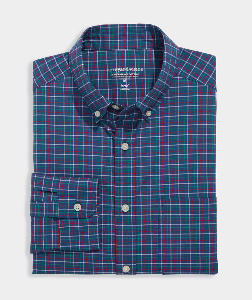 Vineyard Vines Performance Cotton Wauwinet Tattersall Shirt