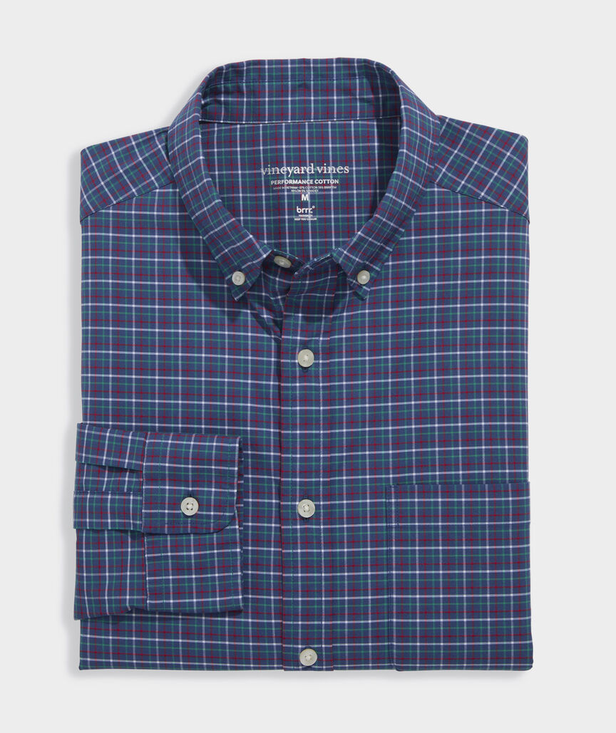 Vineyard Vines Performance Cotton Wauwinet Tattersall Shirt